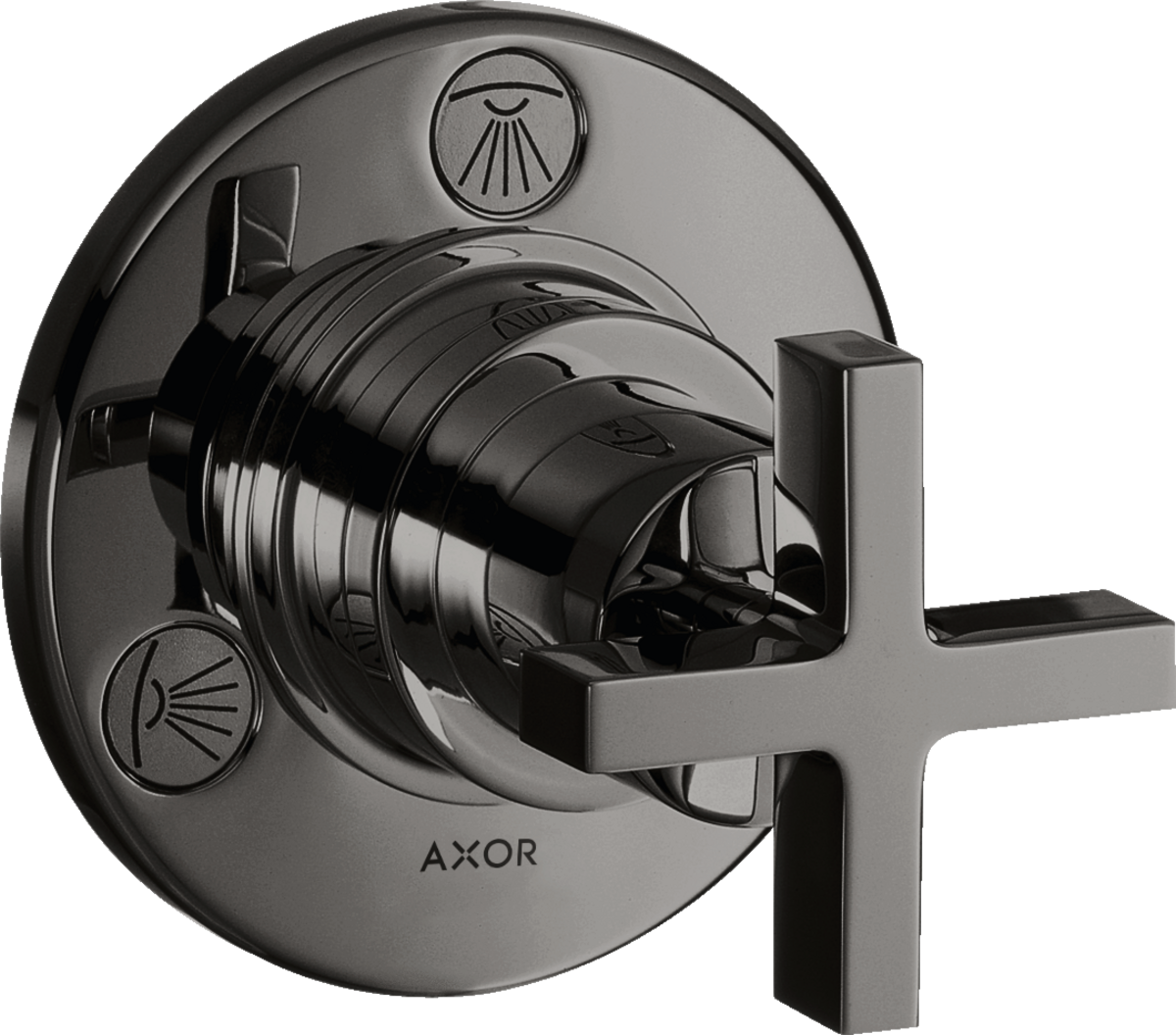 Shut-off/ diverter valve Trio/ Quattro for concealed installation with cross handle