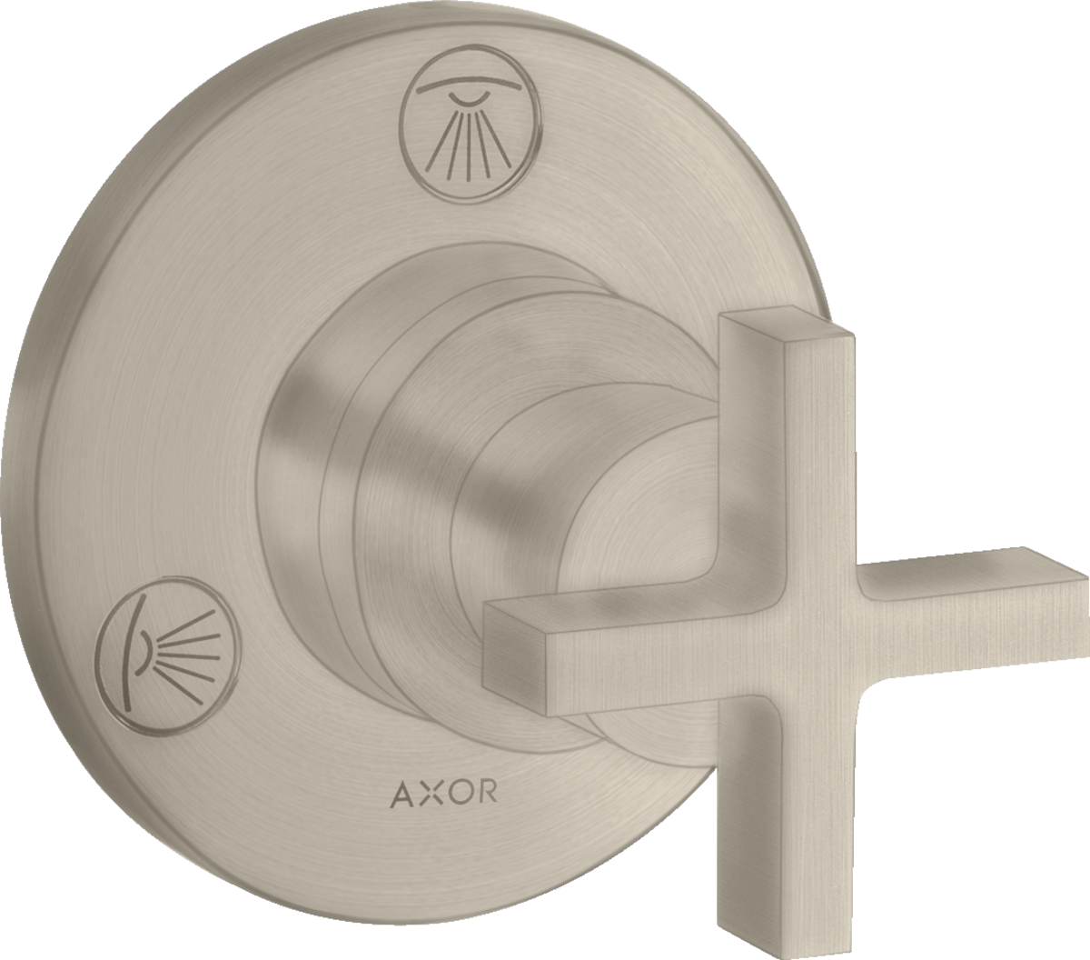 Shut-off/ diverter valve Trio/ Quattro for concealed installation with cross handle