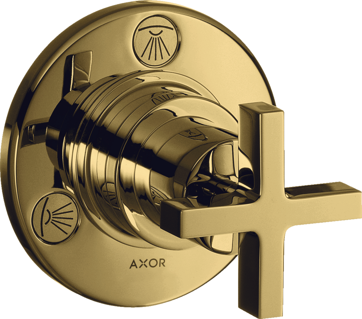 Shut-off/ diverter valve Trio/ Quattro for concealed installation with cross handle