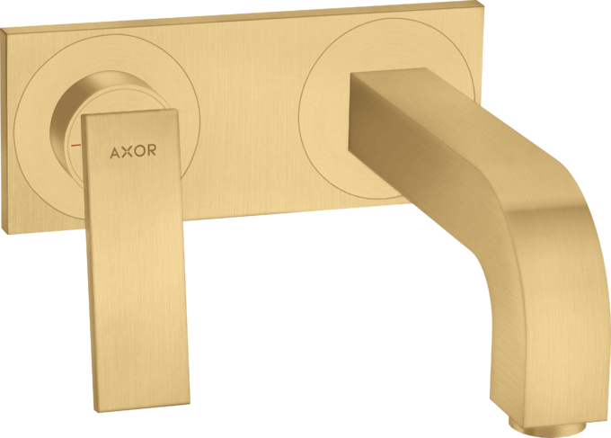 AXOR Citterio Mitigeur de lavabo encastré mural, poignée manette, bec 220 mm, avec plaque, bonde à écoulement libre — 39119250