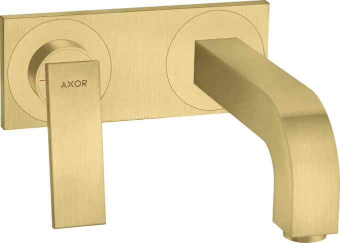 AXOR Citterio Mitigeur de lavabo encastré mural, poignée manette, bec 220 mm, avec plaque, bonde à écoulement libre — 39119950