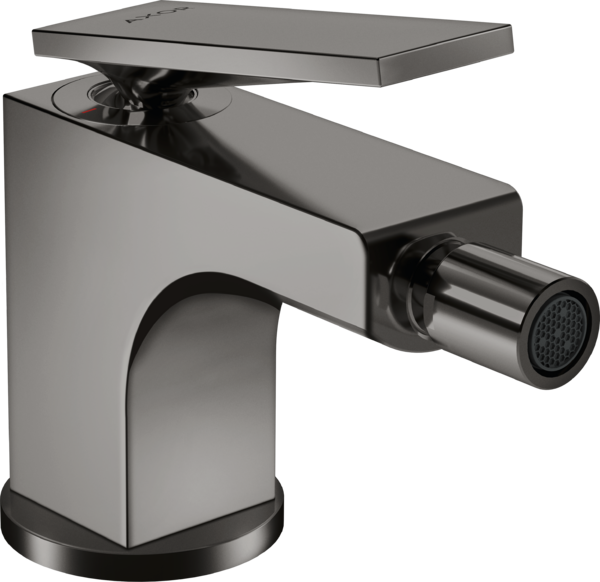 Single lever bidet mixer with lever handle and pop-up waste set