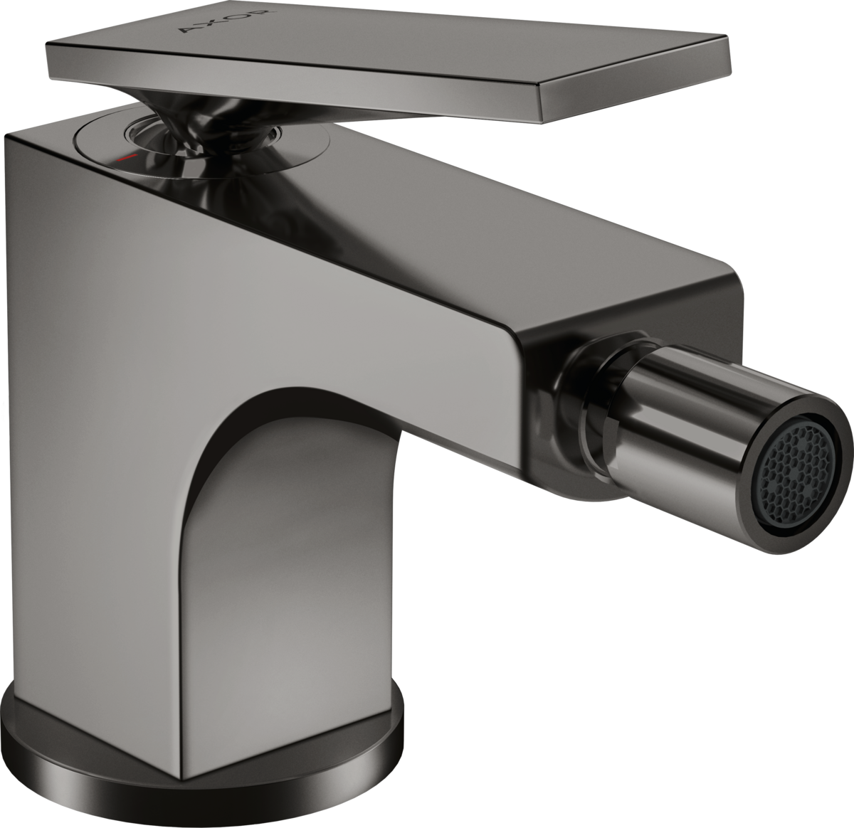 Single lever bidet mixer with lever handle and pop-up waste set