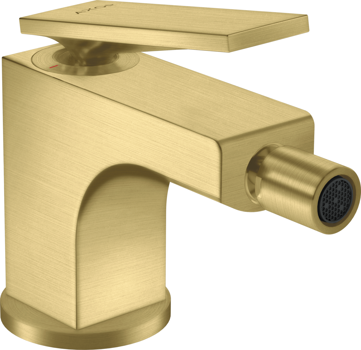 Single lever bidet mixer with lever handle and pop-up waste set