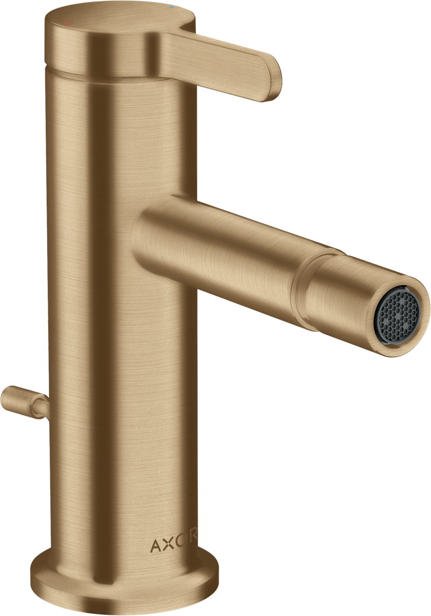 Single lever bidet mixer with pop-up waste set