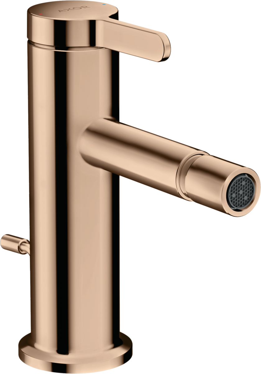 Single lever bidet mixer with pop-up waste set