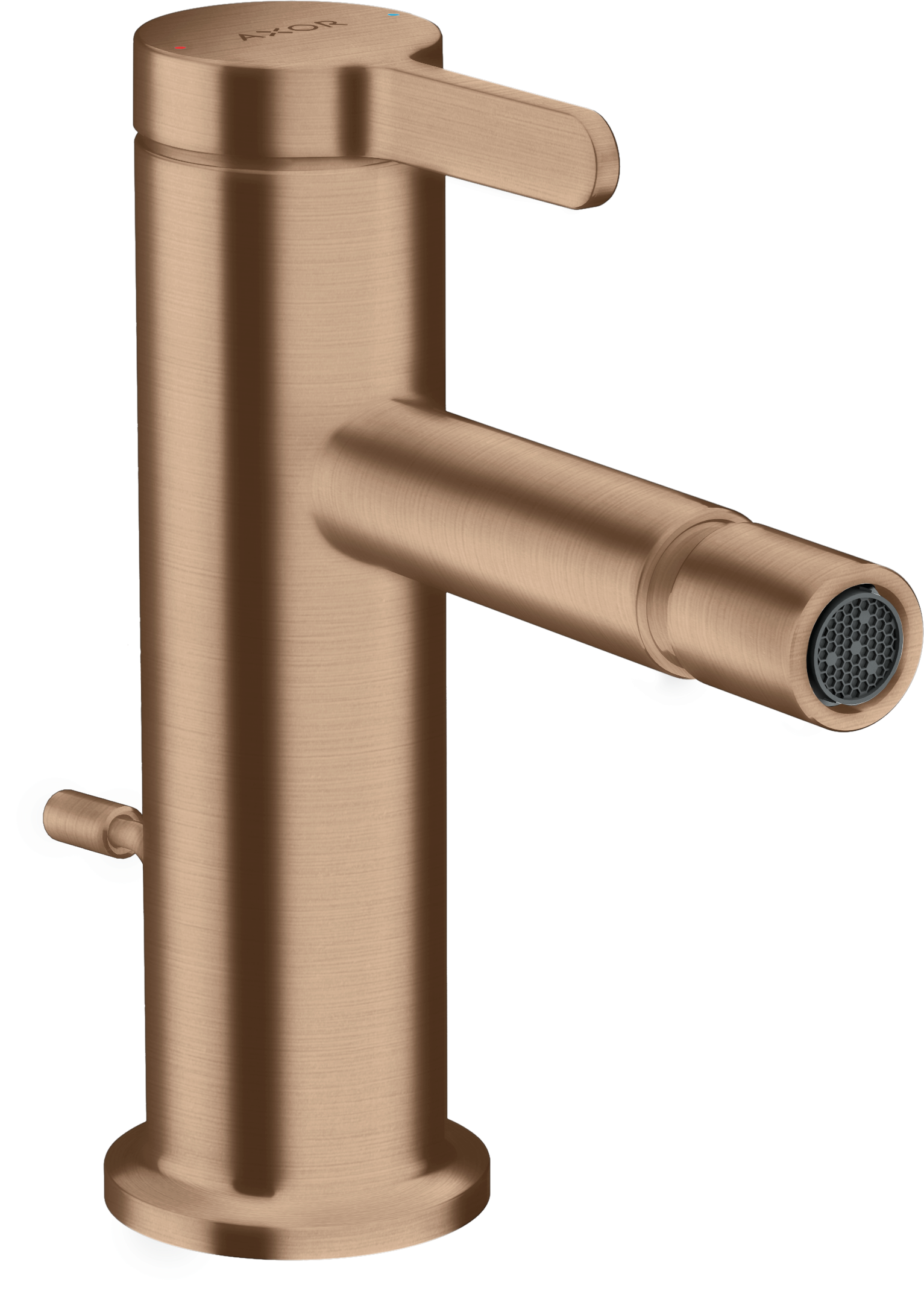 Single lever bidet mixer with pop-up waste set