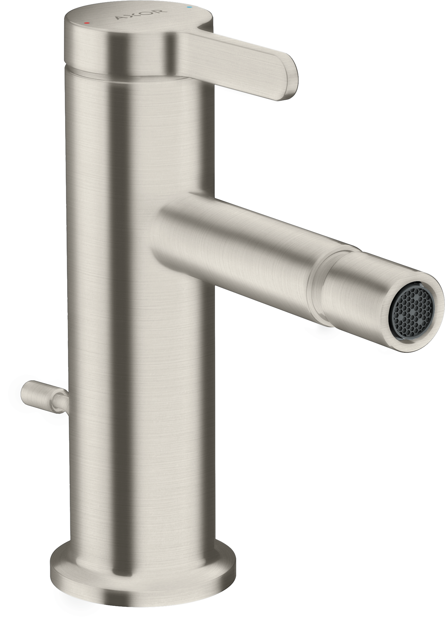 Single lever bidet mixer with pop-up waste set