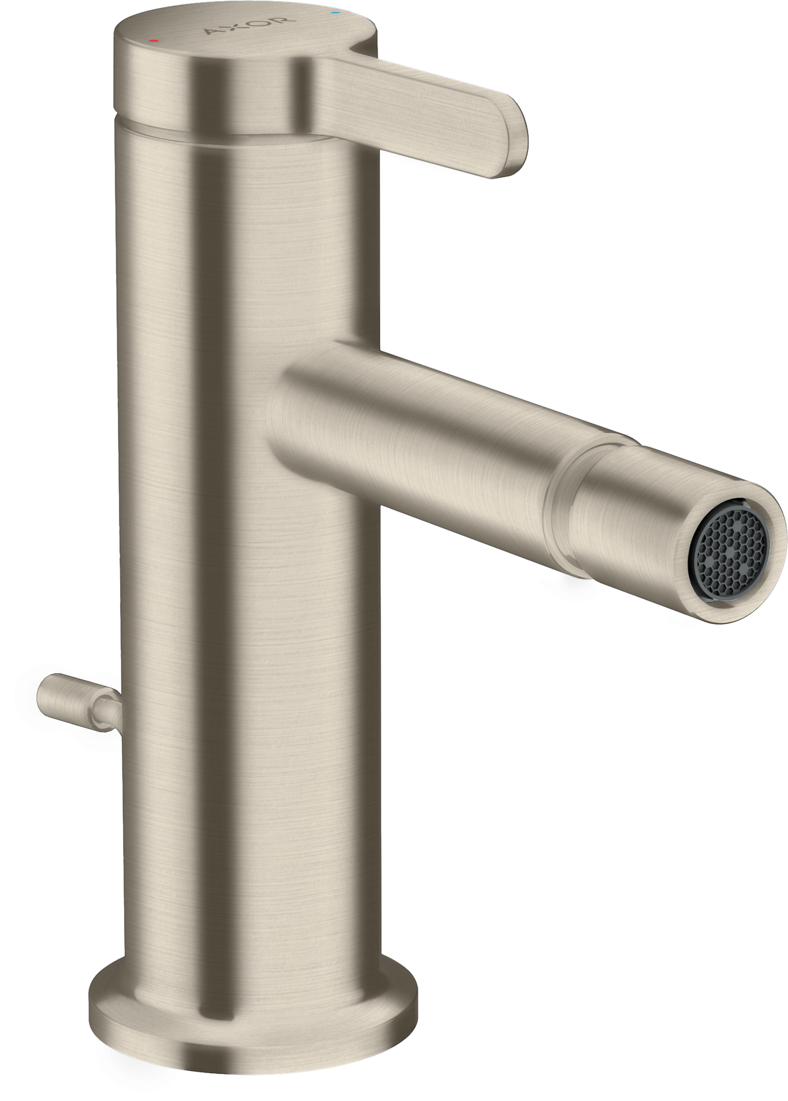 Single lever bidet mixer with pop-up waste set