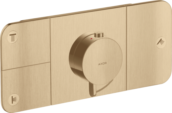 Thermostatic module for concealed installation for 3 outlets
