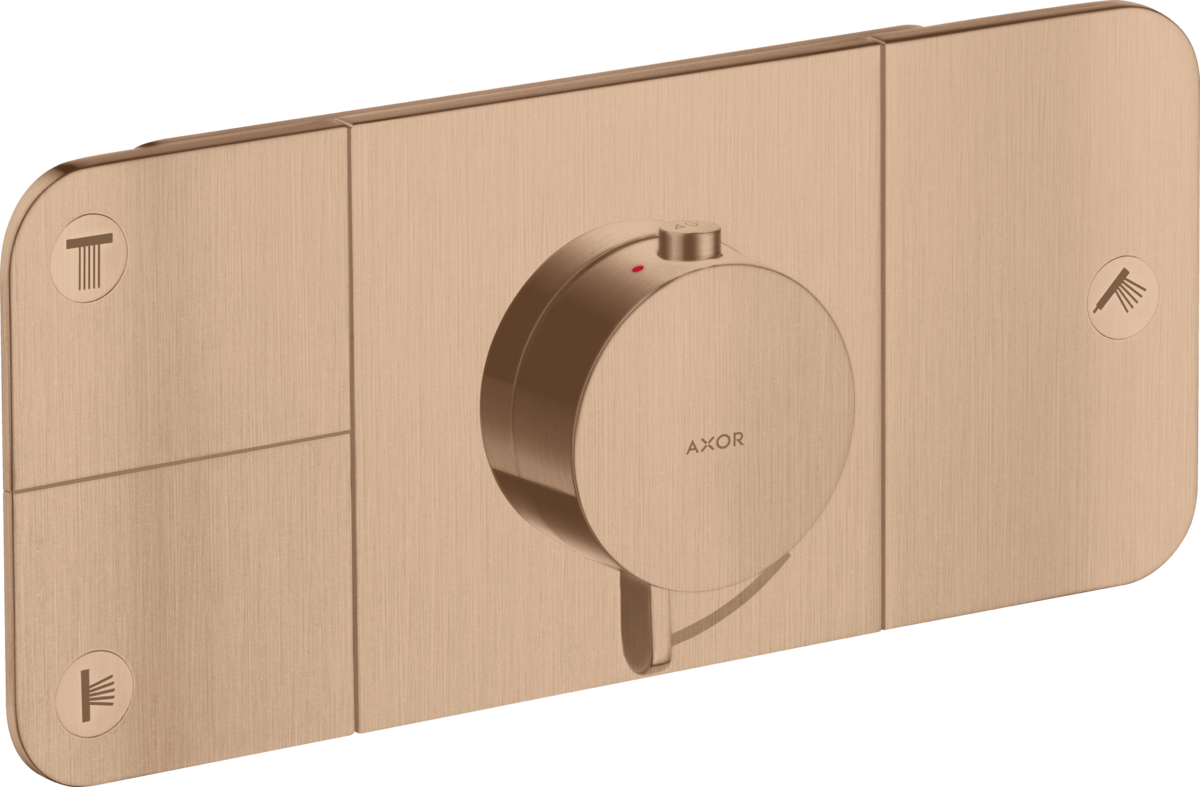 Thermostatic module for concealed installation for 3 functions