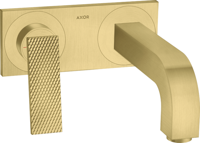 AXOR Citterio Mitigeur de lavabo encastré mural, poignée manette, bec 220 mm, avec plaque, coupe rhombique, bonde à écoulement libre — 39171950
