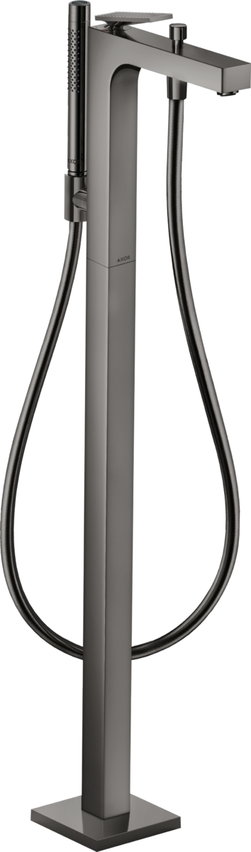Single lever bath mixer floor-standing with lever handle - rhombic cut