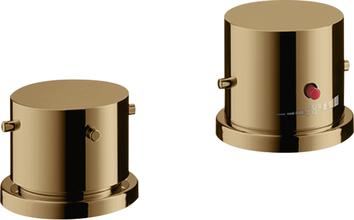 2-hole rim mounted thermostatic bath mixer with zero handles