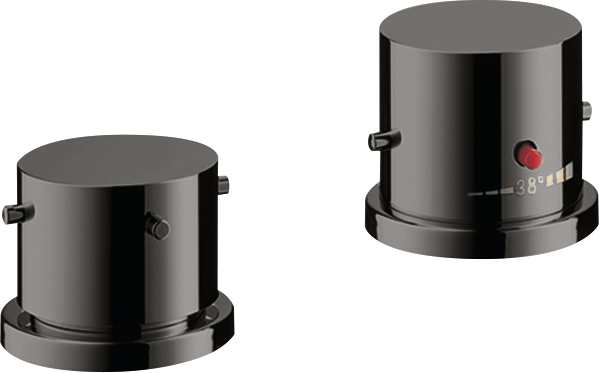 2-gats badrandthermostaat afbouwdeel met zero-grepen