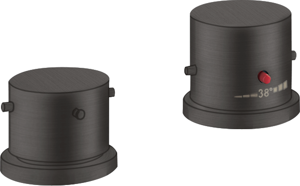 Batterie bain/douche thermostatique 2 trous pour montage sur bord de baignoire ou plage de carrelage