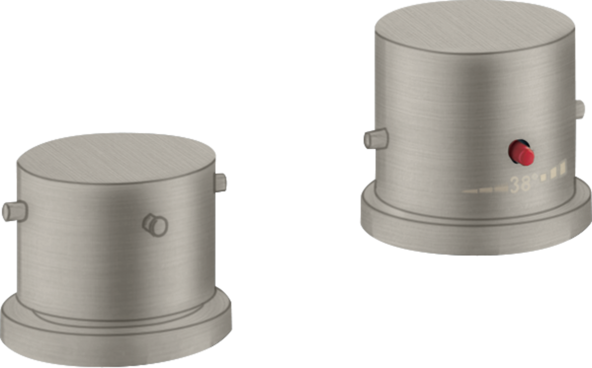 2-gats badrandthermostaat afbouwdeel met zero-grepen