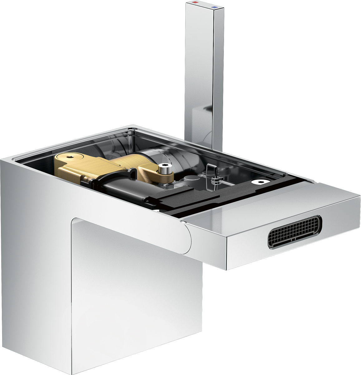 Einhebel-Bidetmischer mit Push-Open Ablaufgarnitur ohne Platte