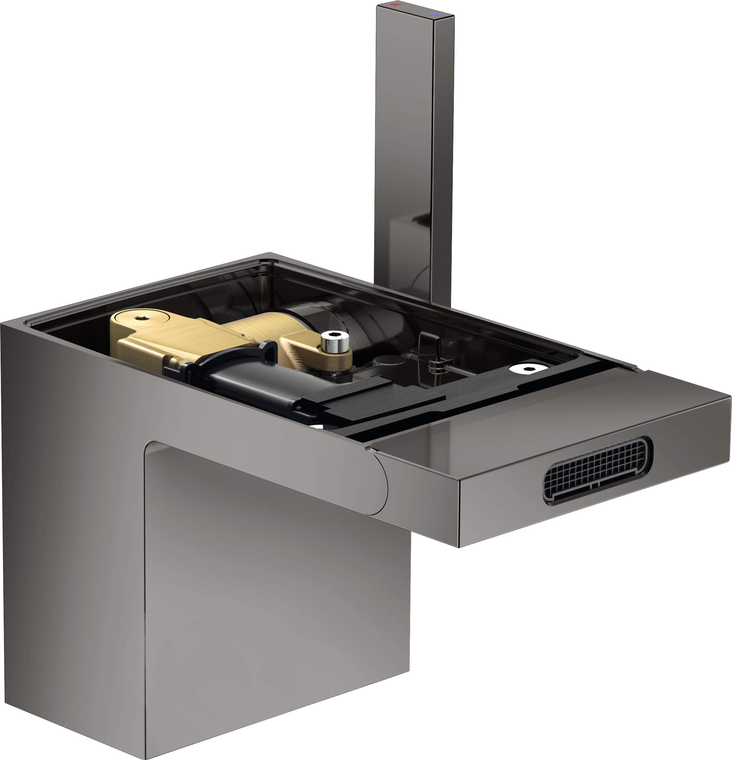 Single lever bidet mixer with push-open waste set without plate