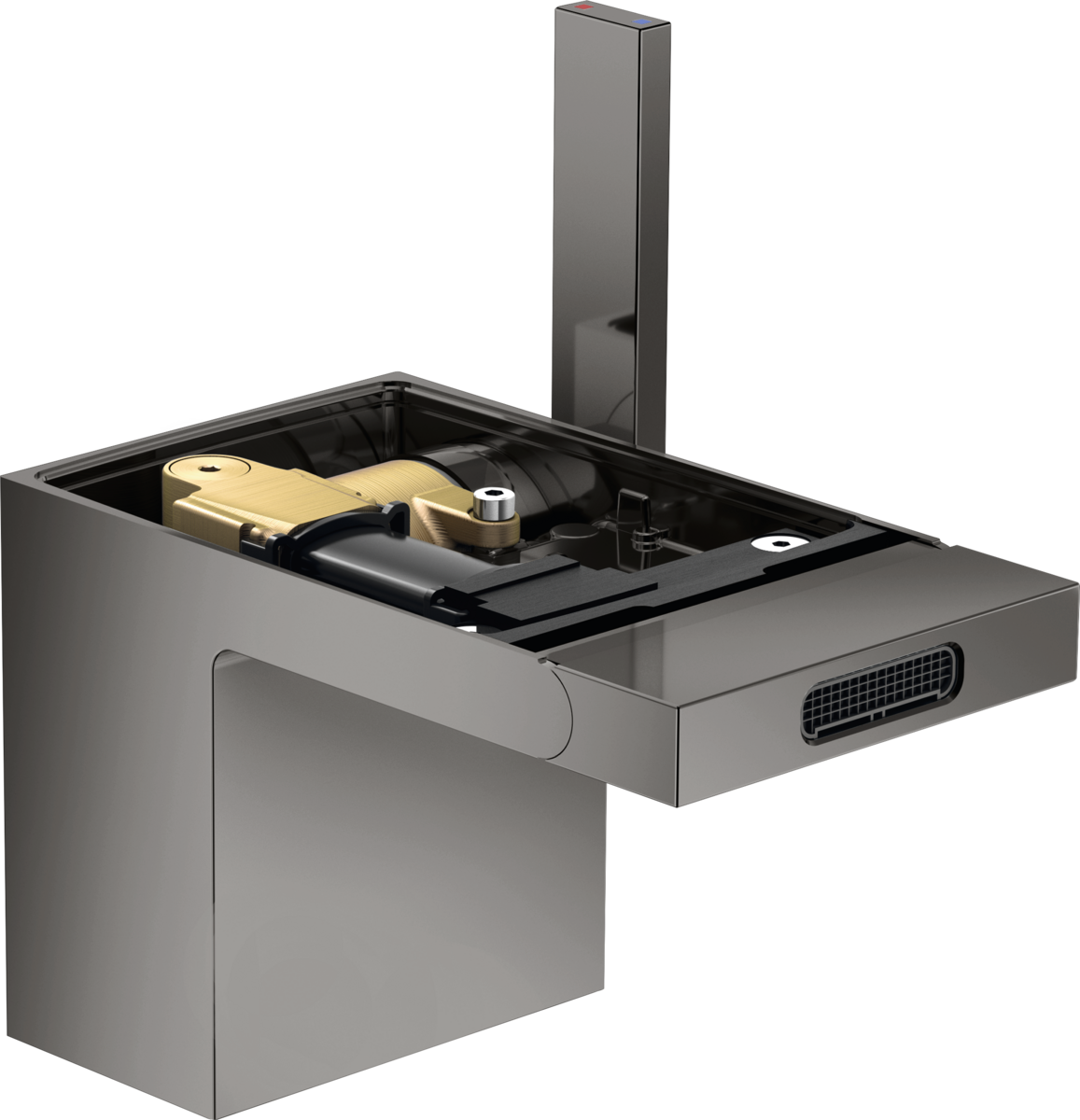 Single lever bidet mixer with push-open waste set without plate