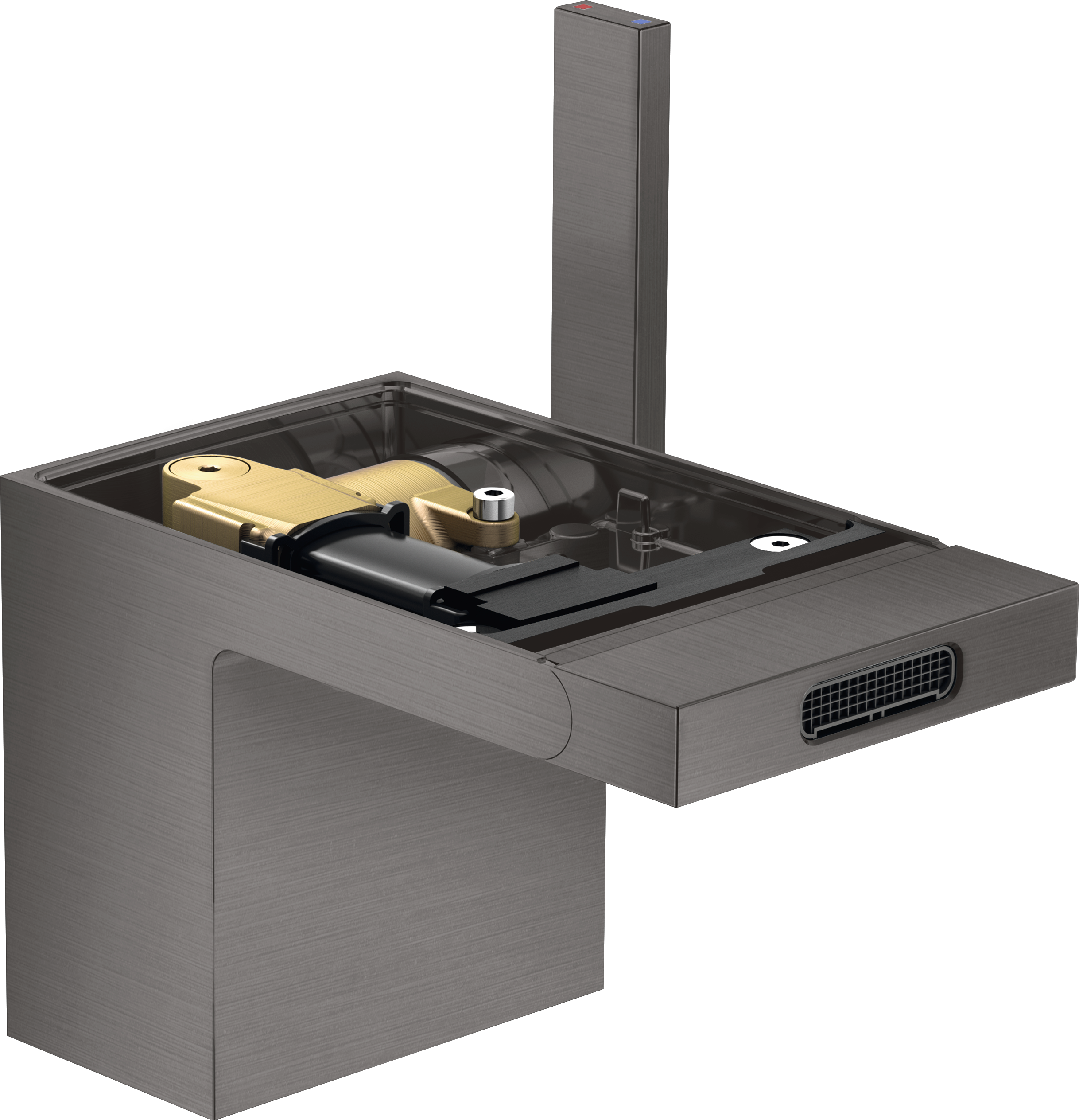 Single lever bidet mixer with push-open waste set without plate