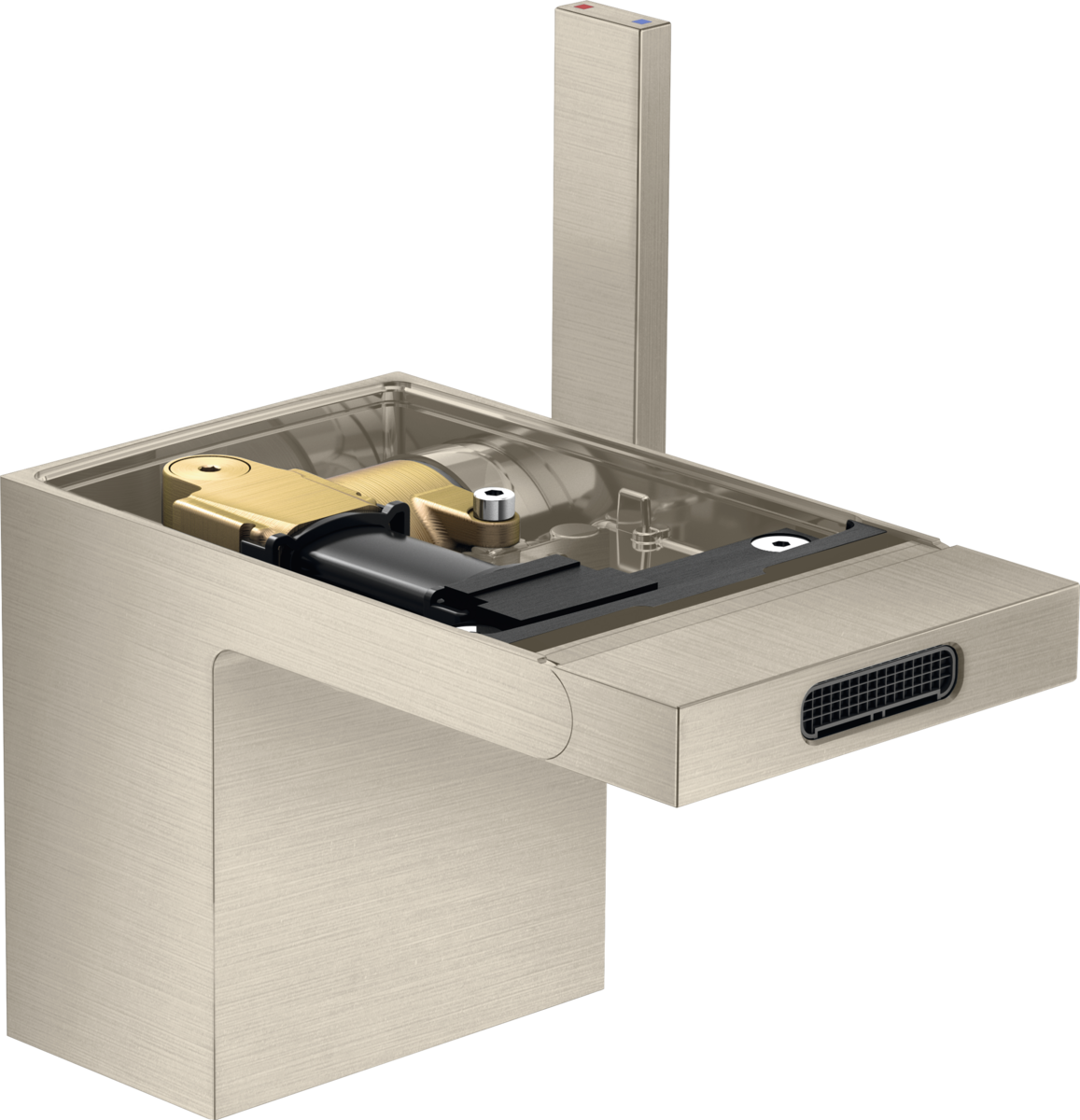 Single lever bidet mixer with push-open waste set without plate