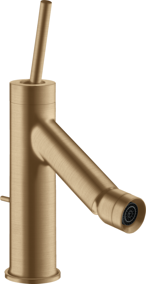 Single lever bidet mixer with pin handle and pop-up waste set