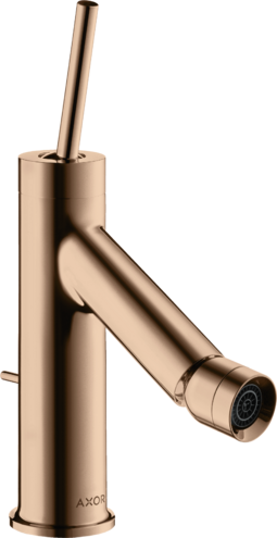 Single lever bidet mixer with pin handle and pop-up waste set