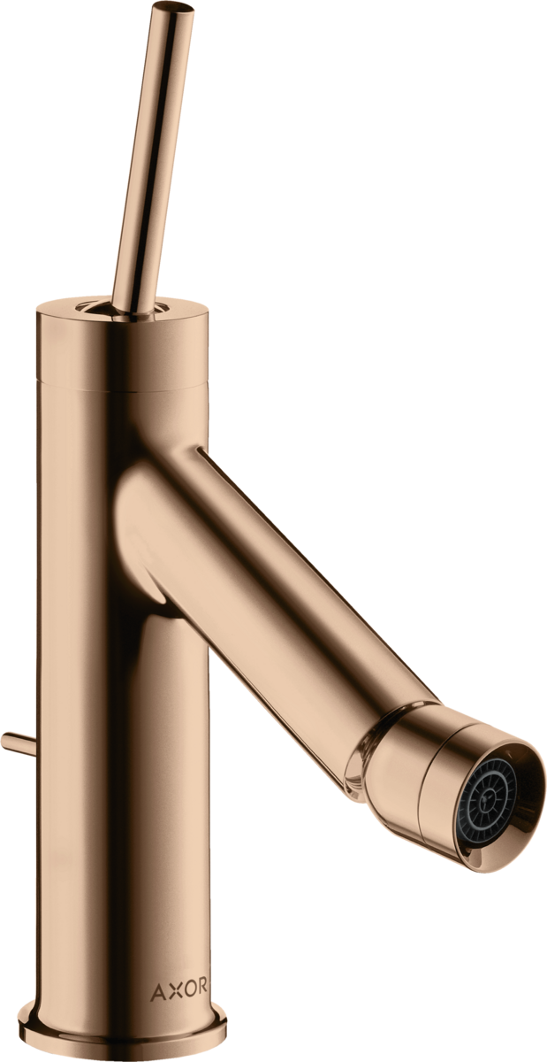 Single lever bidet mixer with pin handle and pop-up waste set