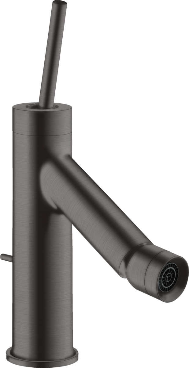 Single lever bidet mixer with pin handle and pop-up waste set