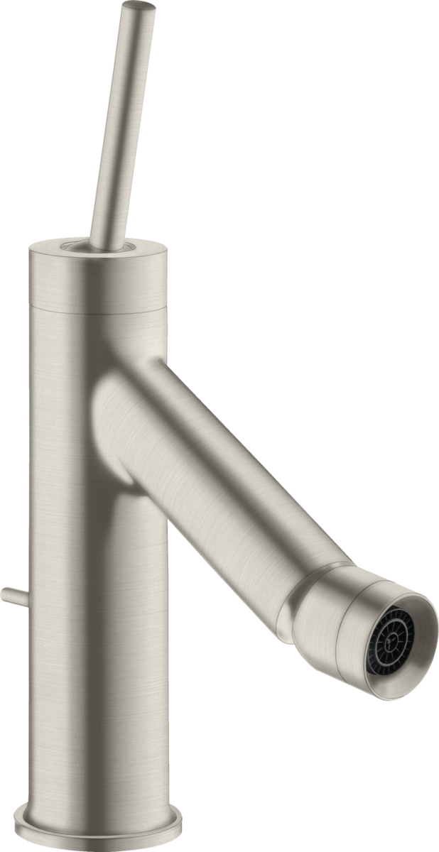 Single lever bidet mixer with pin handle and pop-up waste set