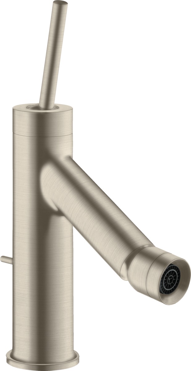 Single lever bidet mixer with pin handle and pop-up waste set