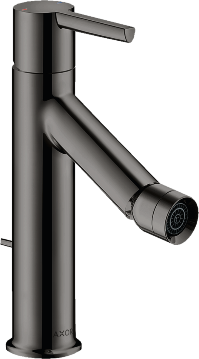 Single lever bidet mixer with lever handle and pop-up waste set