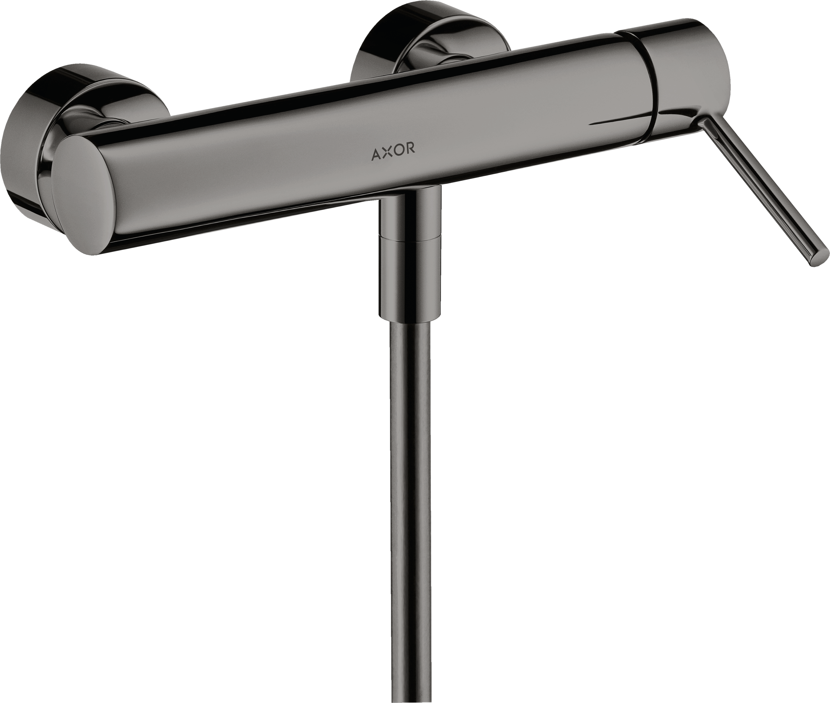 Single lever shower mixer for exposed installation with pin handle