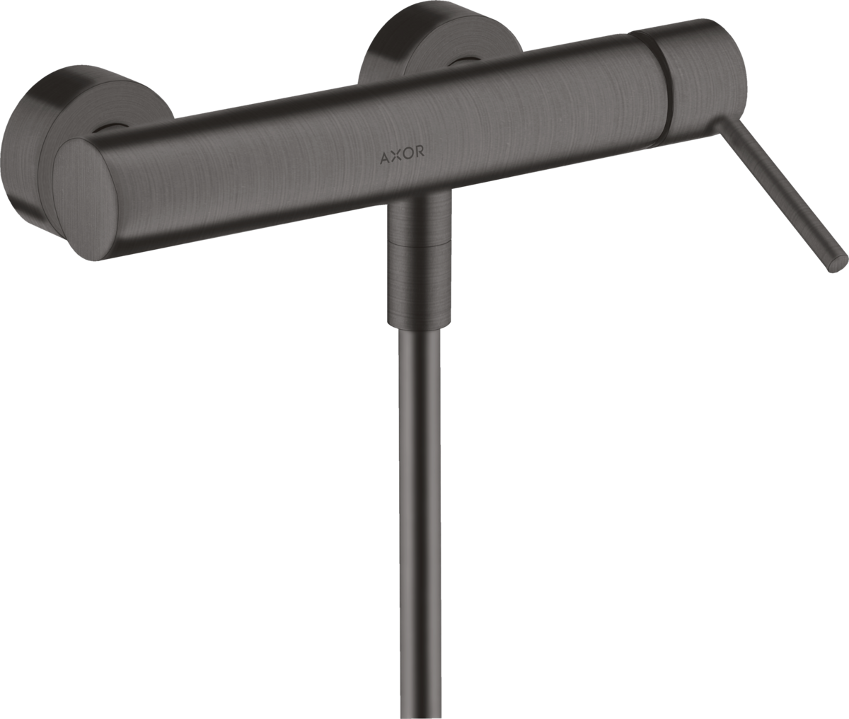 Single lever shower mixer for exposed installation with pin handle