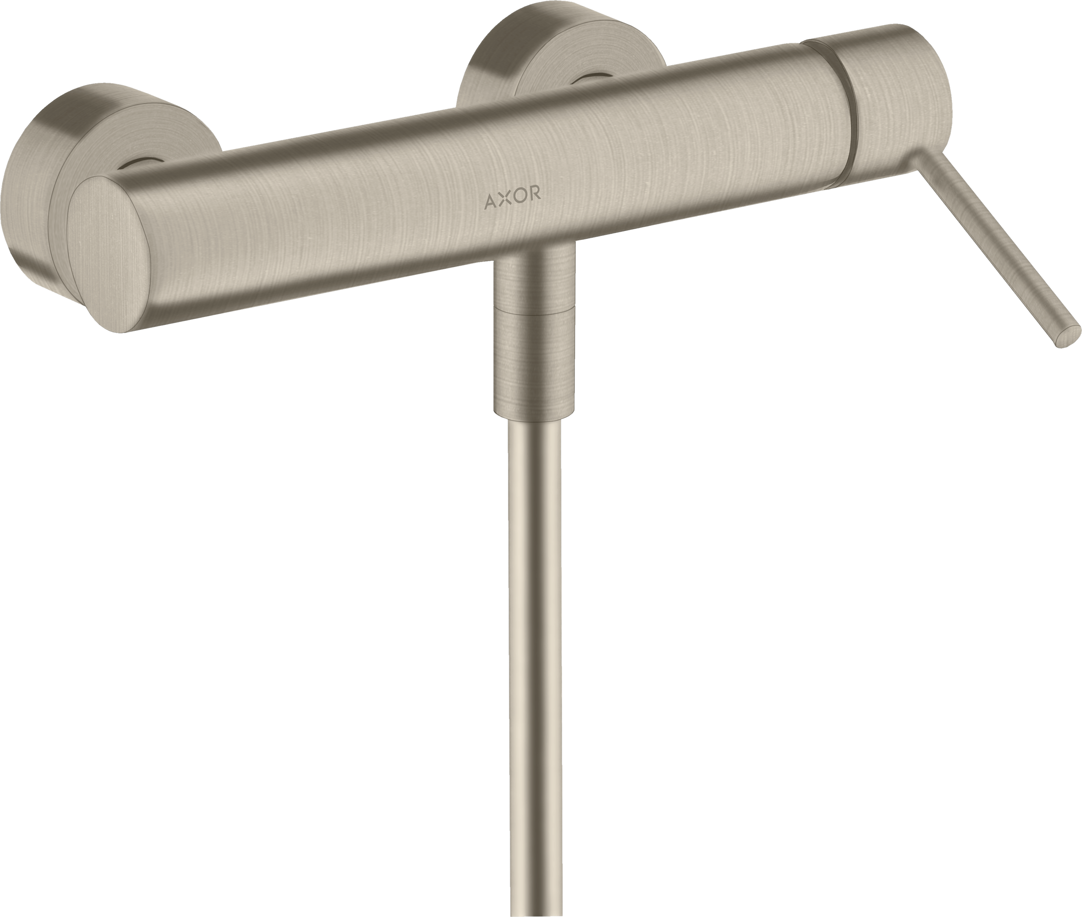 Single lever shower mixer for exposed installation with pin handle