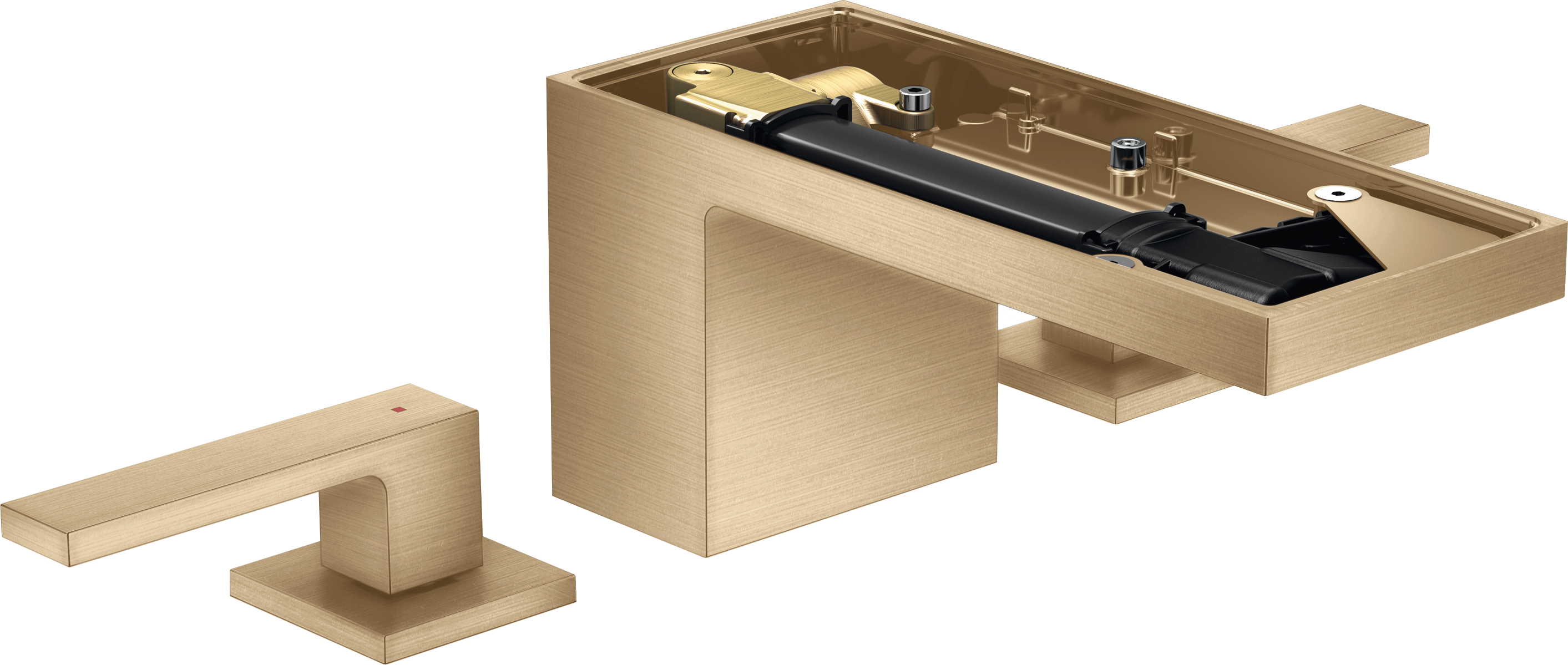 三孔面盆龙头70，带按压落水套件，不带饰板