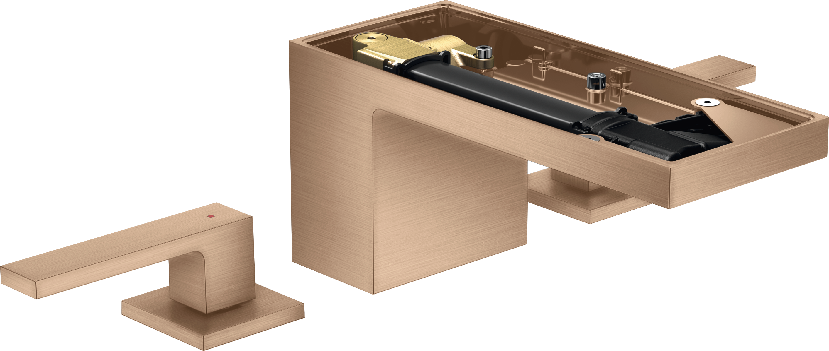 三孔面盆龙头70，带按压落水套件，不带饰板