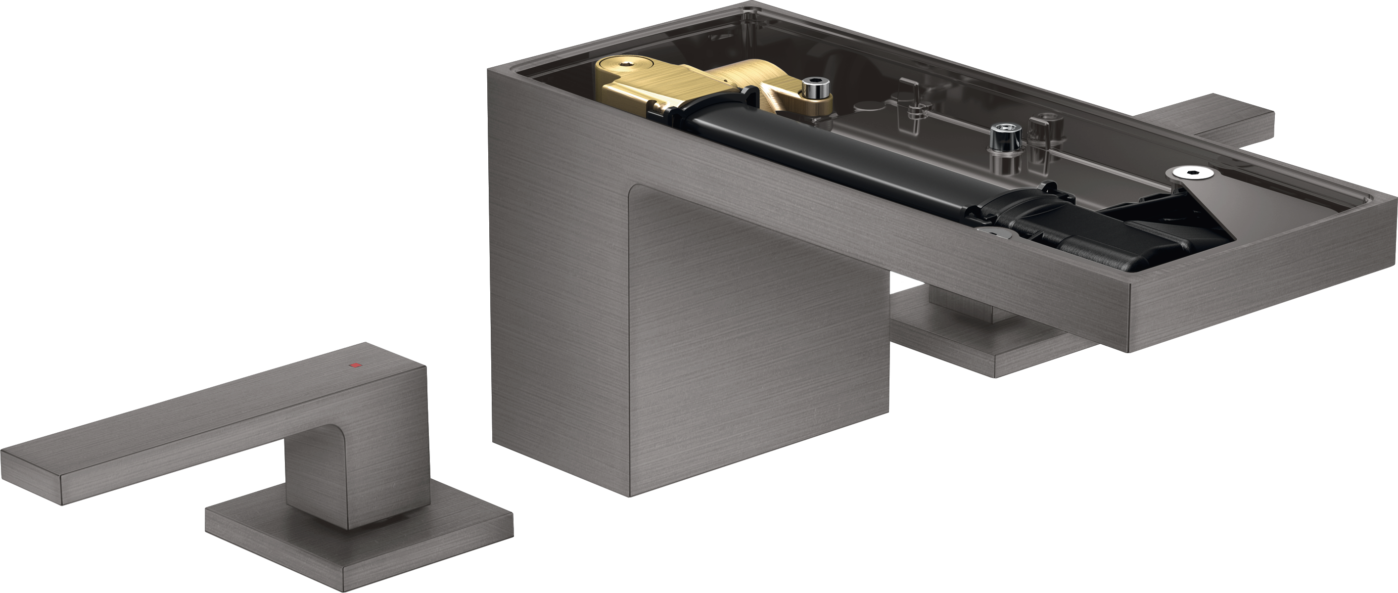 三孔面盆龙头70，带按压落水套件，不带饰板