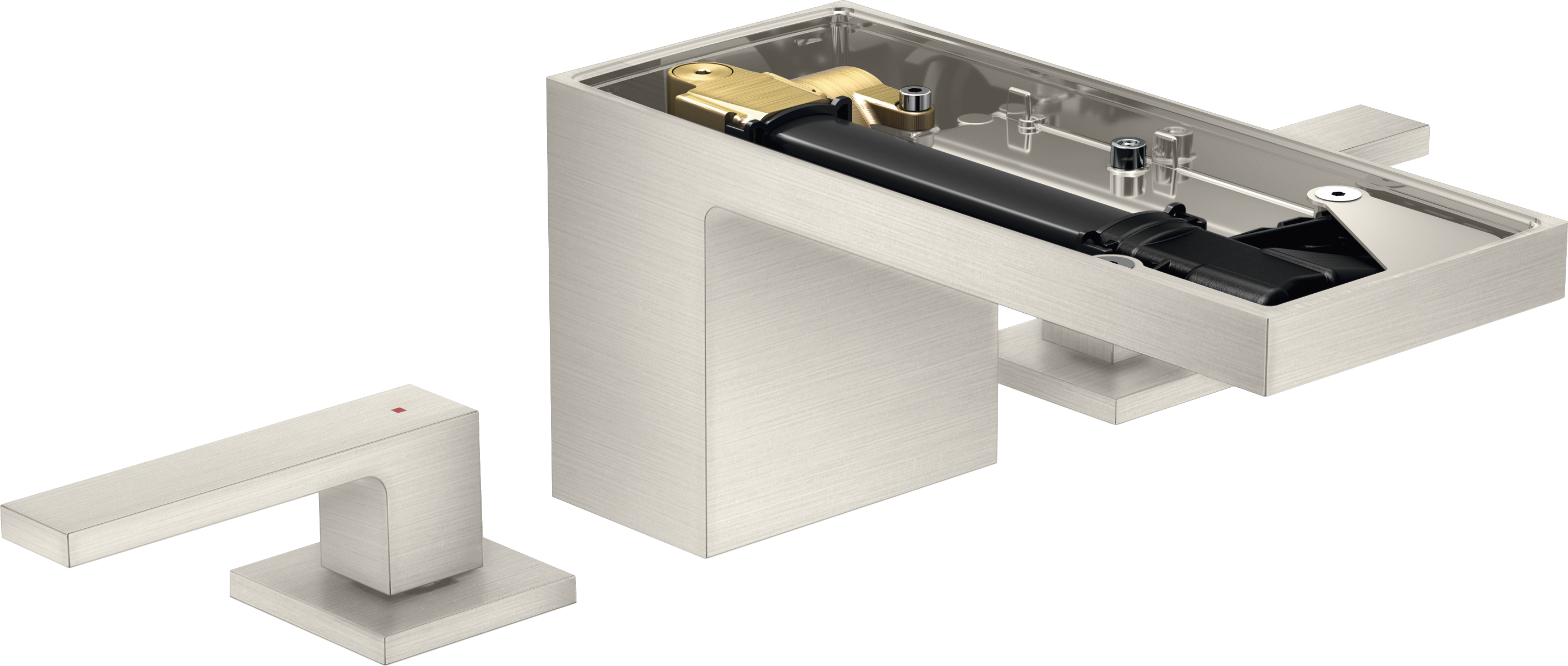 三孔面盆龙头70，带按压落水套件，不带饰板