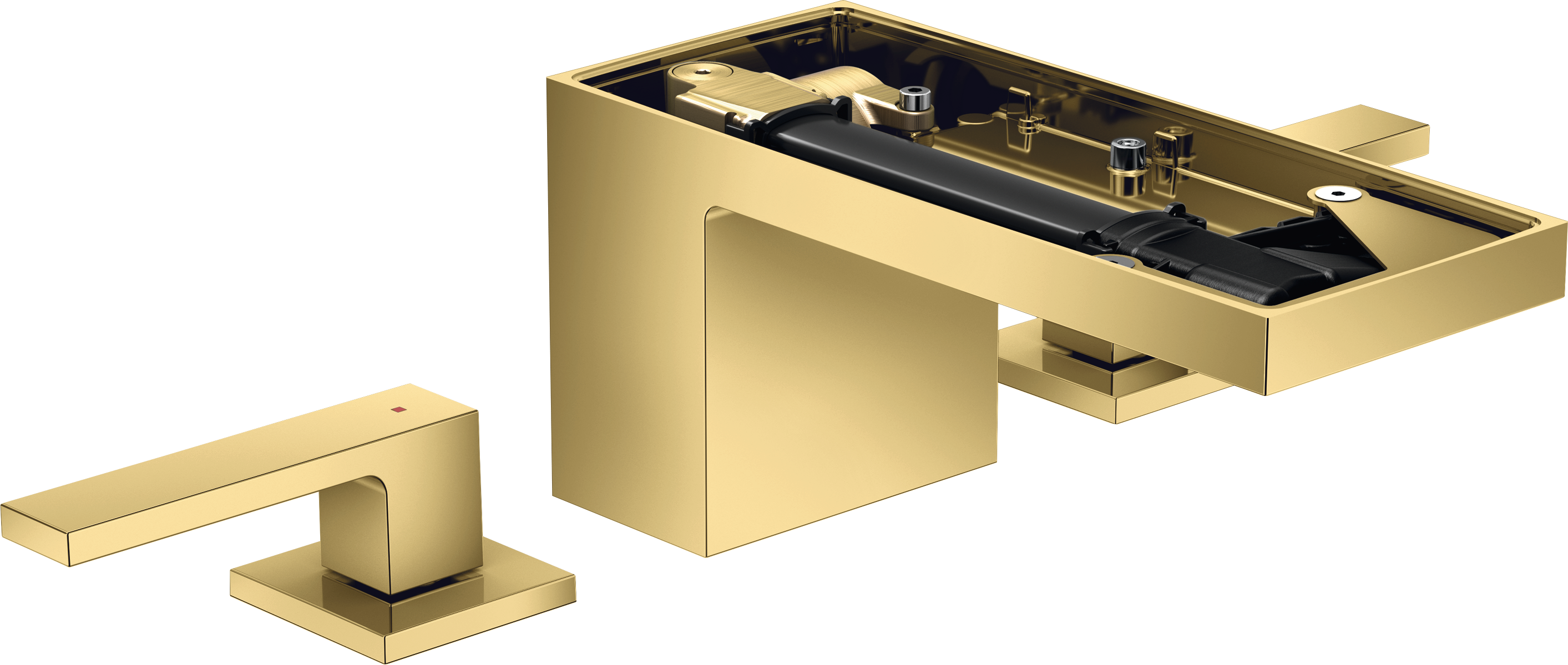 三孔面盆龙头70，带按压落水套件，不带饰板