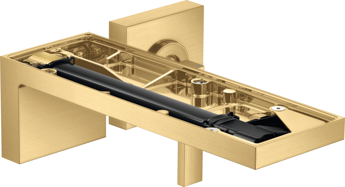 Miscelatore monocomando lavabo ad incasso a parete con bocca d'erogazione 221 mm senza rivestimento