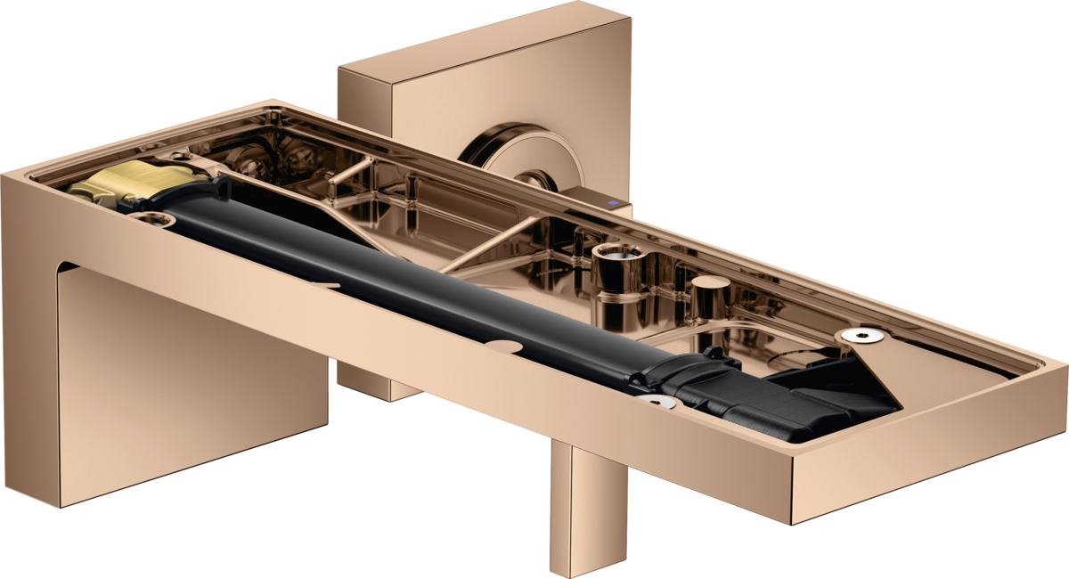 Miscelatore monocomando lavabo ad incasso a parete con bocca d'erogazione 221 mm senza rivestimento