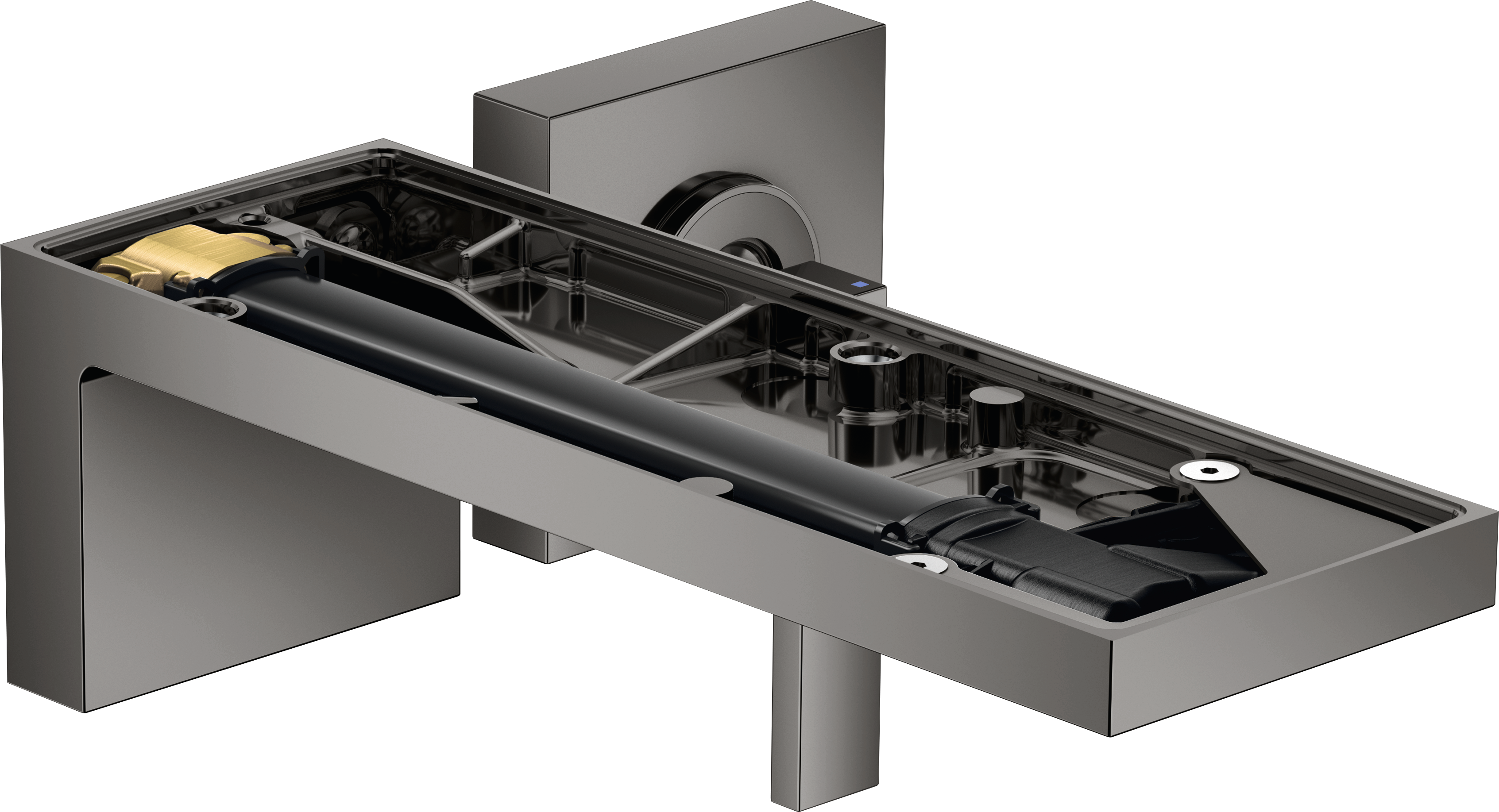 Miscelatore monocomando lavabo ad incasso a parete con bocca d'erogazione 221 mm senza rivestimento