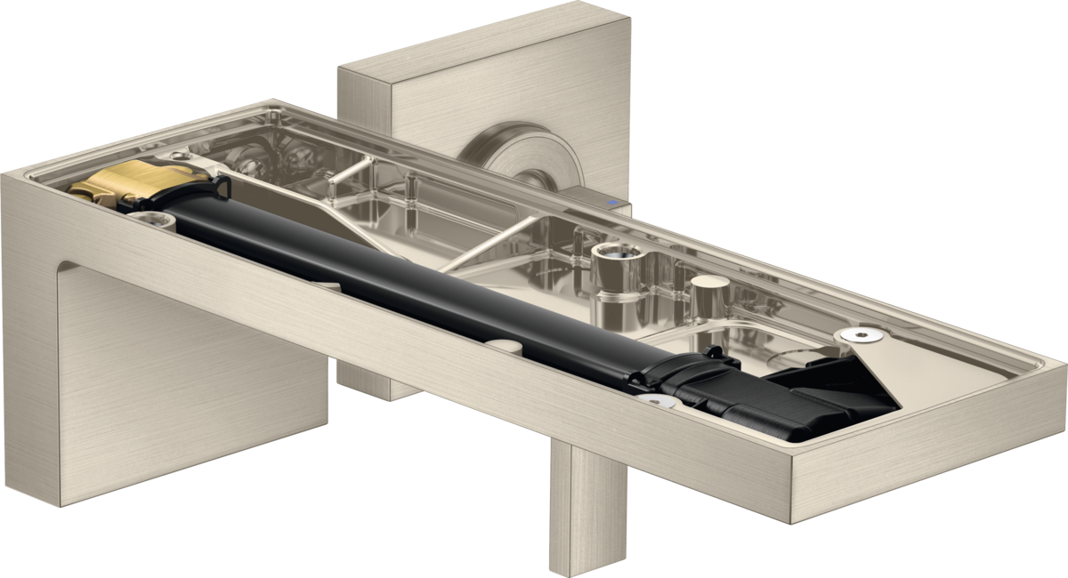 Miscelatore monocomando lavabo ad incasso a parete con bocca d'erogazione 221 mm senza rivestimento