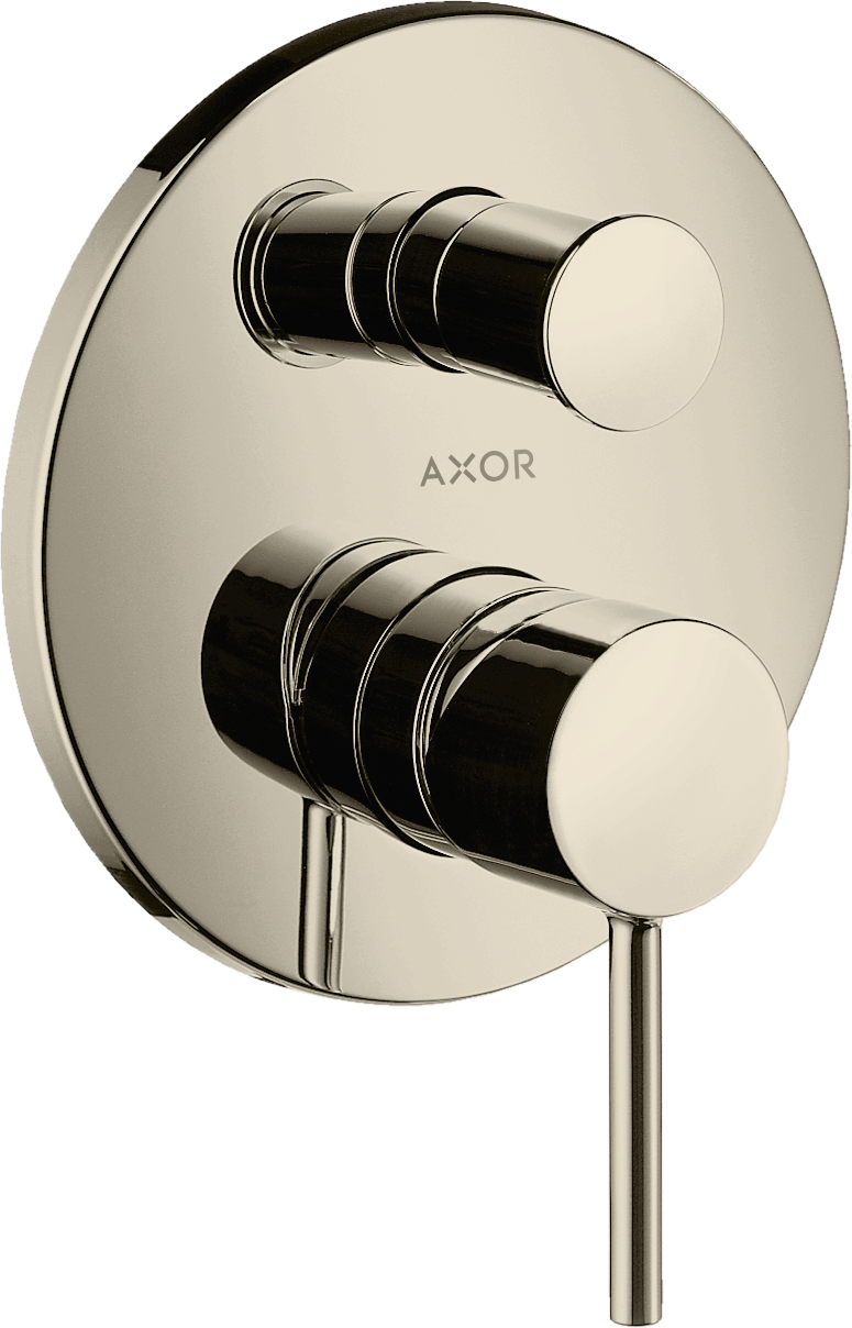 Single lever bath mixer for concealed installation with pin handle and integrated security combination according to EN1717