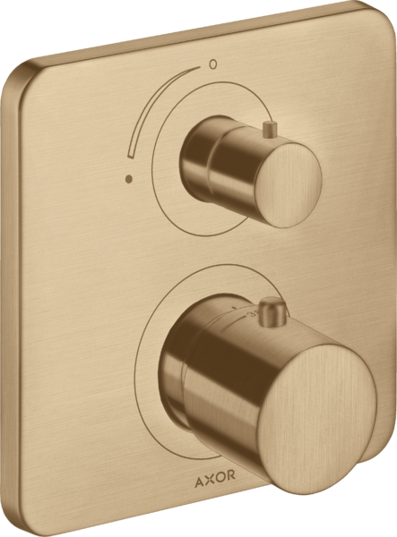 Thermostatic mixer for concealed installation with shut-off valve