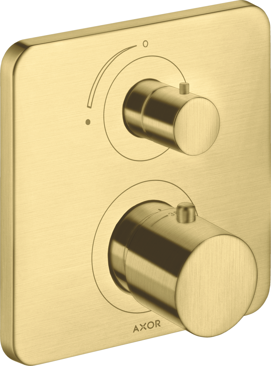 Thermostatic mixer for concealed installation with shut-off valve