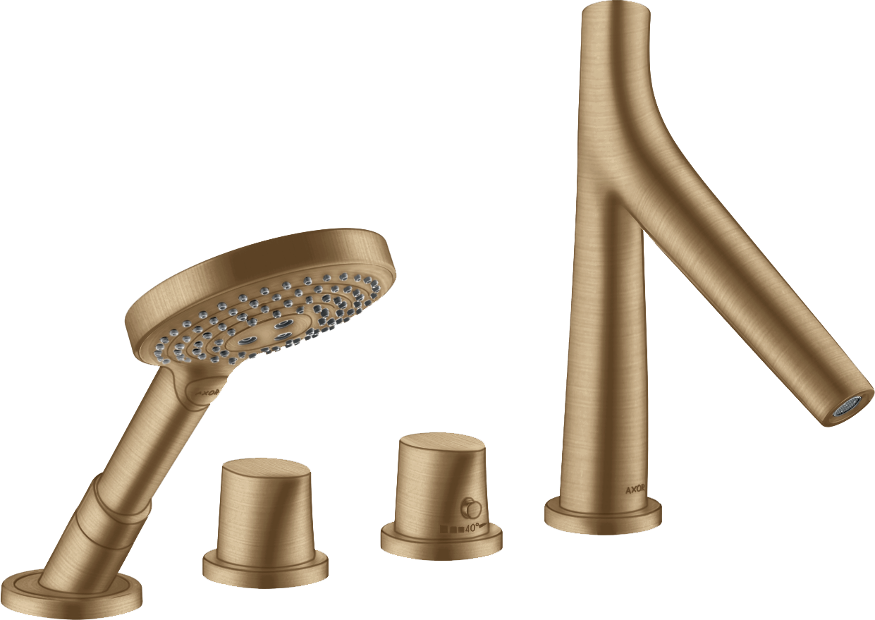 4-hole tile mounted thermostatic bath mixer