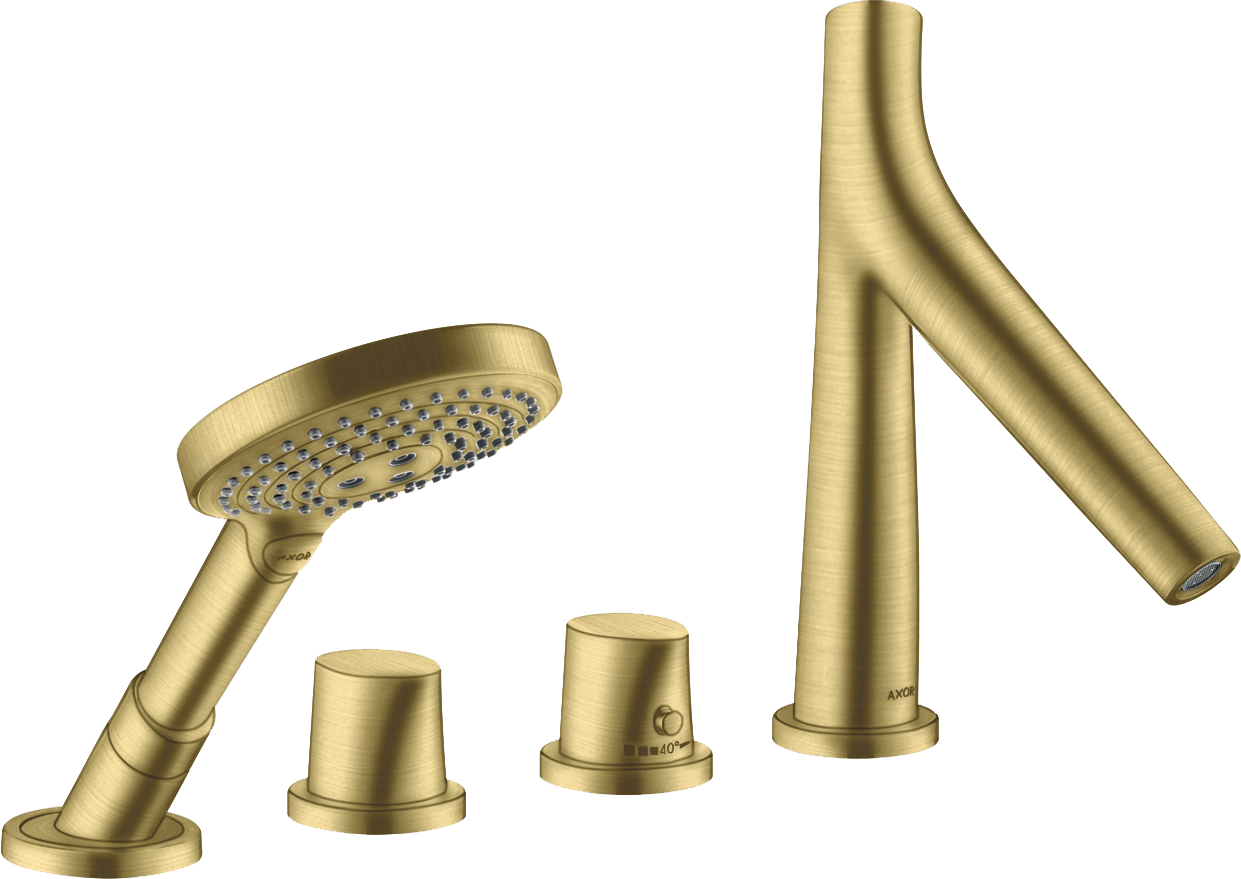 4-hole tile mounted thermostatic bath mixer